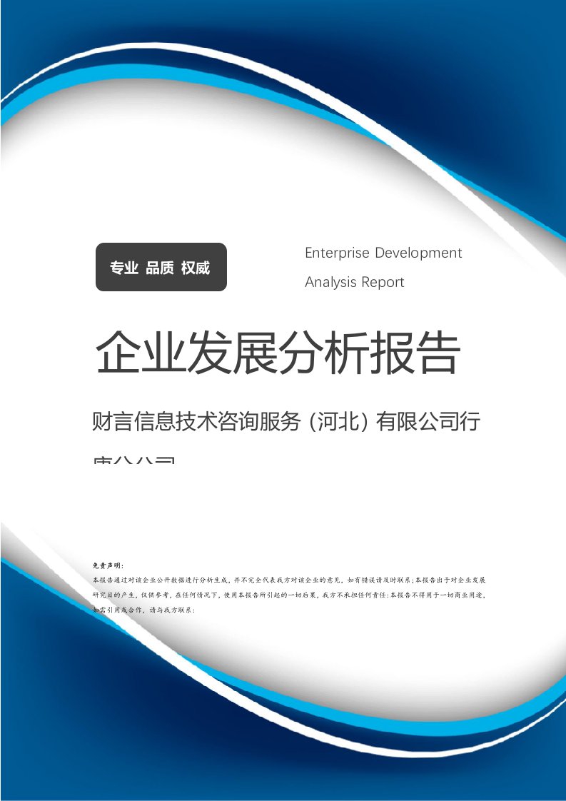 信息技術咨詢服務行業(yè)新星——財言信息技術咨詢服務(河北)行唐分公司企業(yè)發(fā)展分析報告